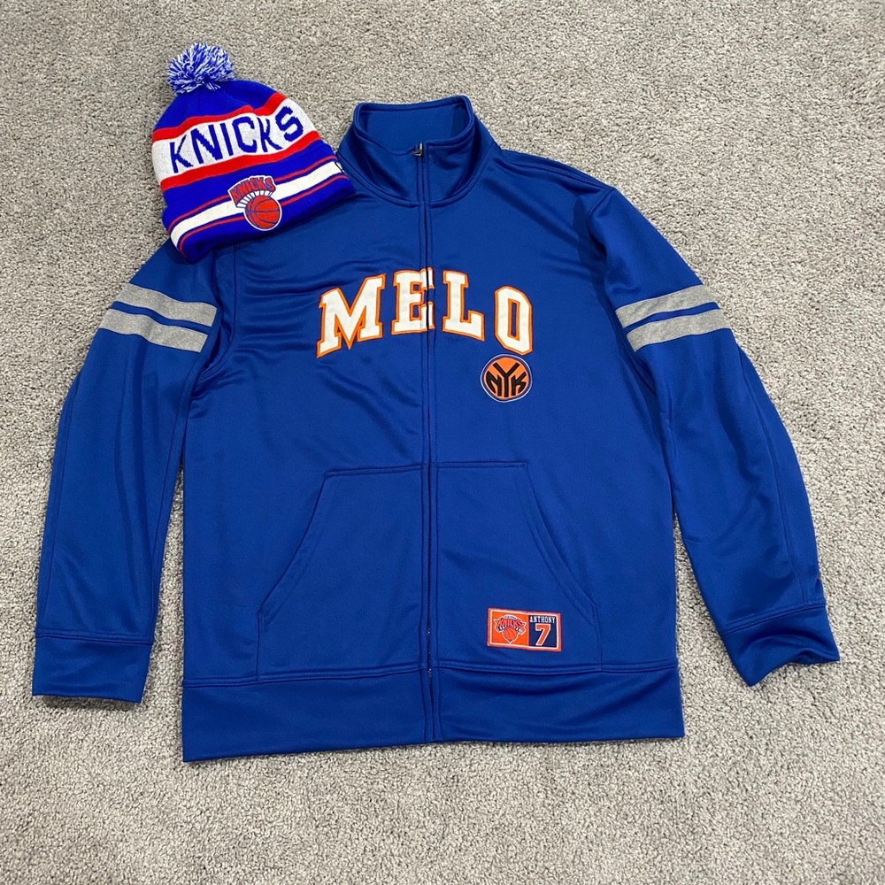 SOLD SOLD CARMELO ANTHONY KNICKS JACKET AND BEANIE